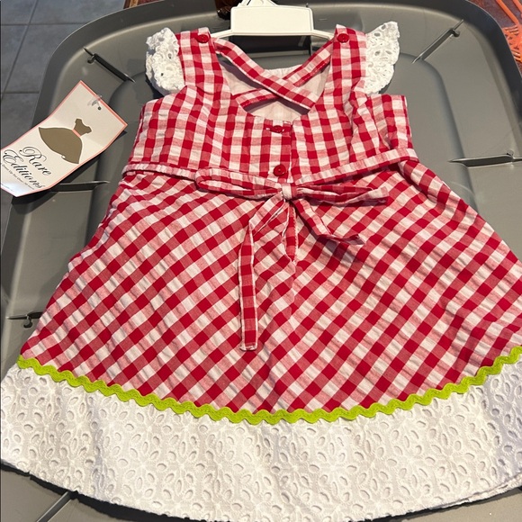 Girls 18 month new nwt watermelon Gigham seersucker casual dress bloomers - Picture 4 of 4